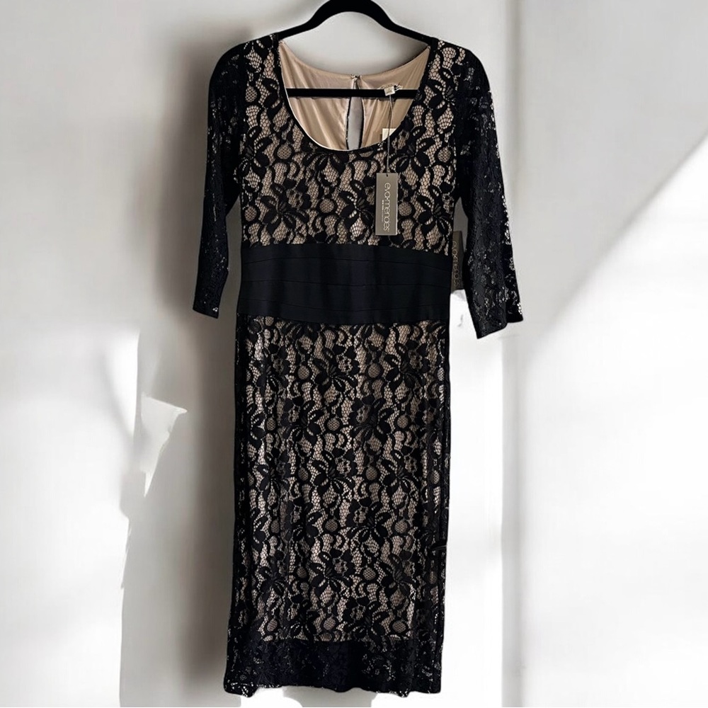 NY&CO Eva Mendes Elegant Black Lace Dress